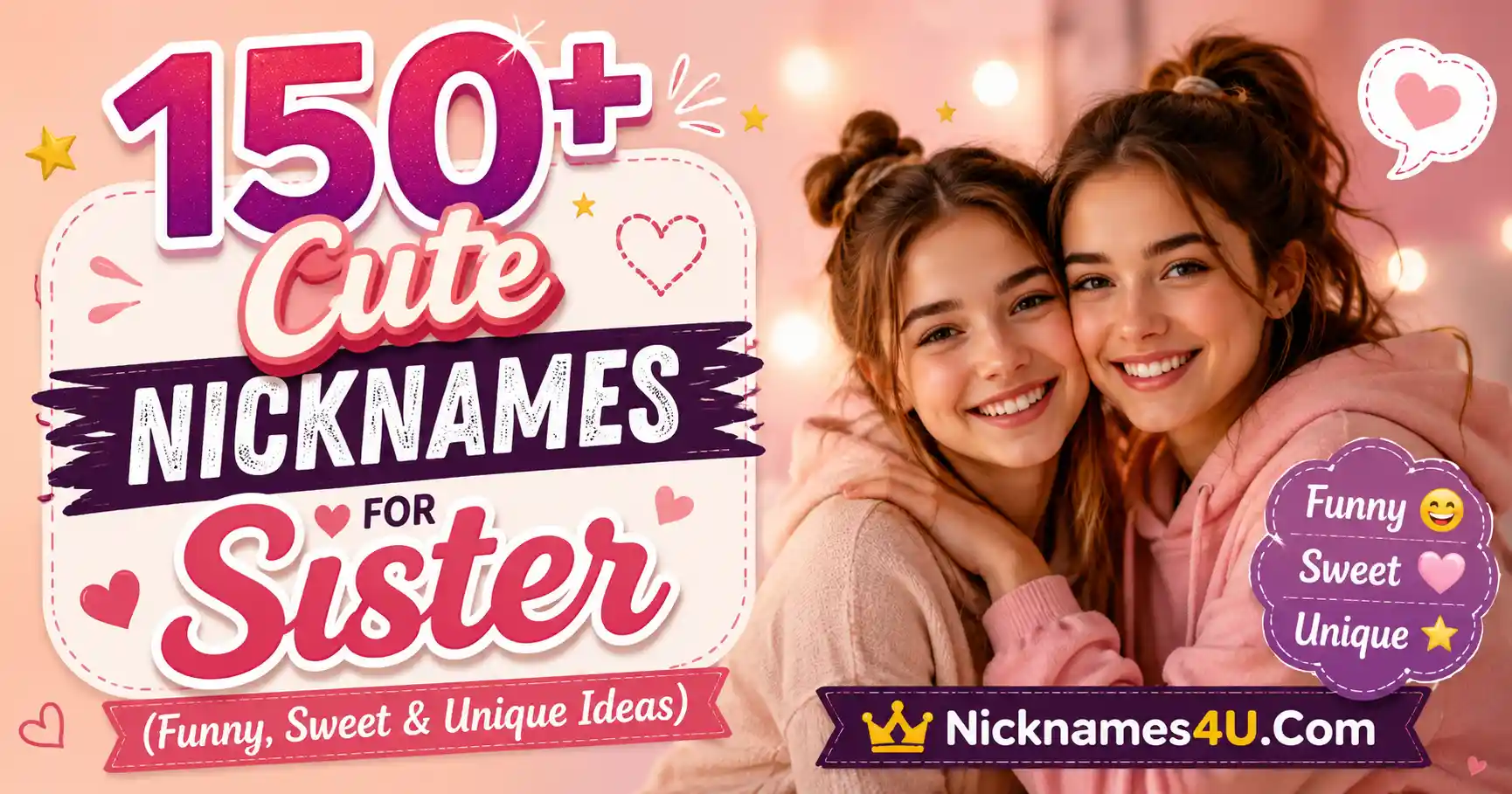 150+ Cute Nicknames for Sister (Funny, Sweet & Unique Ideas)