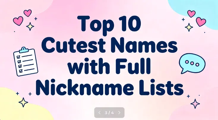 Top 10 Cutest Names with Full Nickname Lists