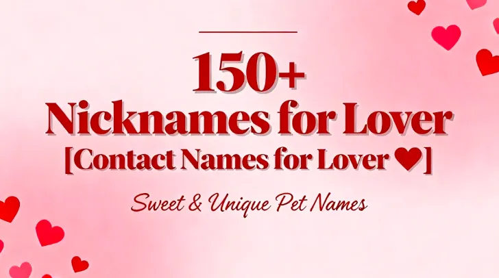 150+ Nicknames for Lover [Contact Names for Lover ❤️]