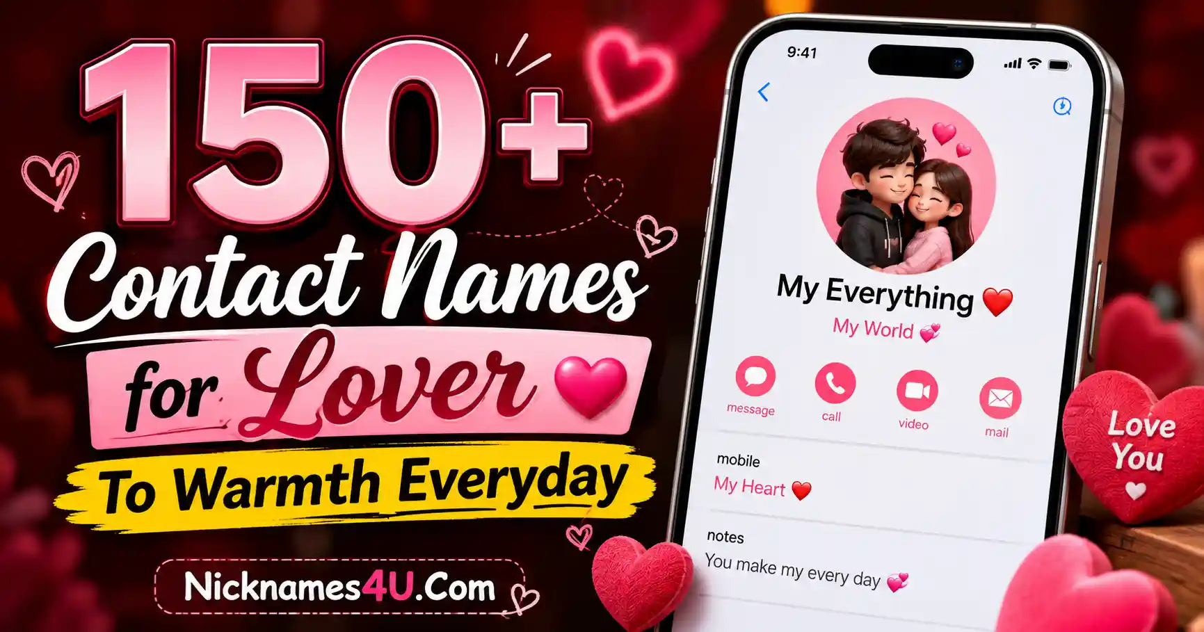 150+ Contact Names for Lover To Warmth Everyday