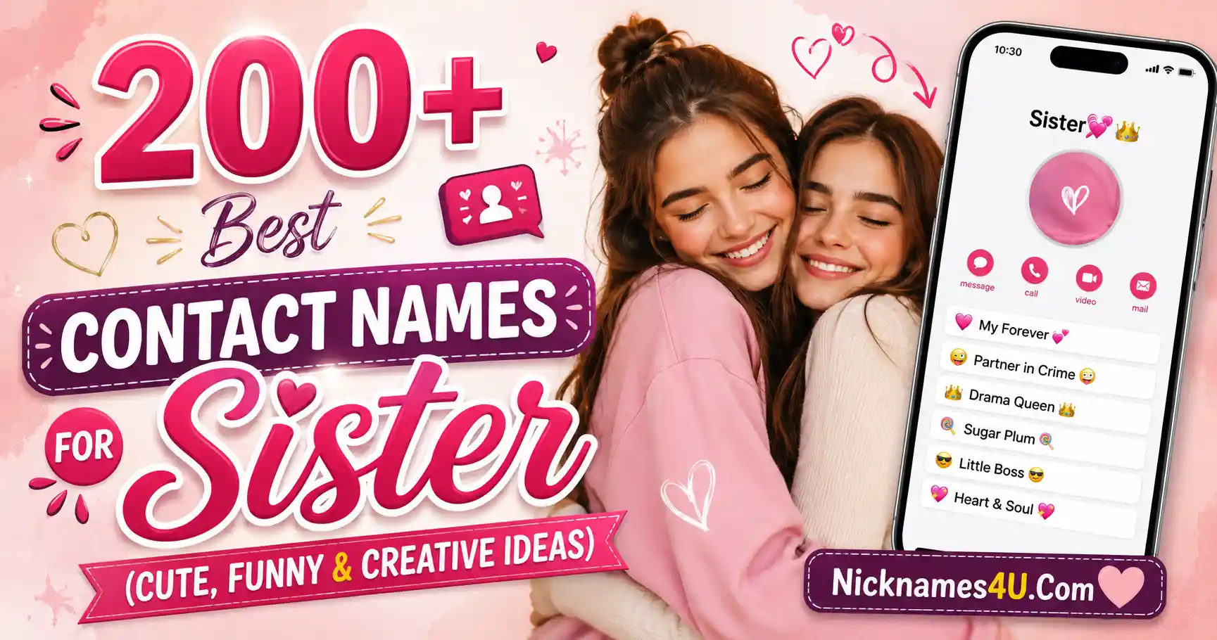 200+ Best Contact Names for Sister (Cute, Funny & Creative Ideas)