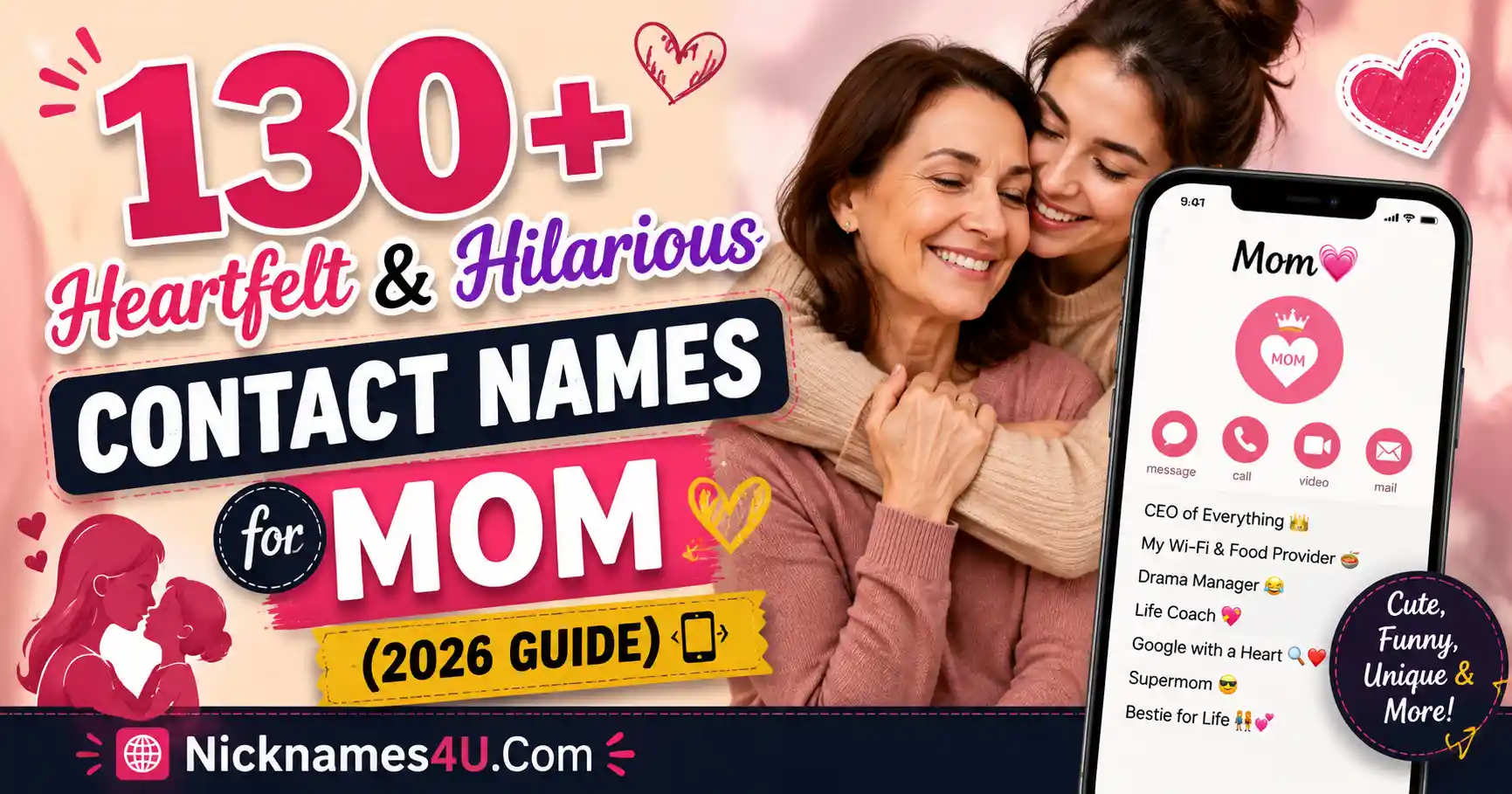 130+ Heartfelt & Hilarious Contact Names for Mom (2026 Guide)📱