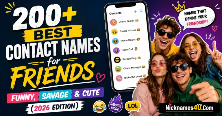 200+ Best Contact Names for Friends Funny, Savage & Cute (2026 Edition)