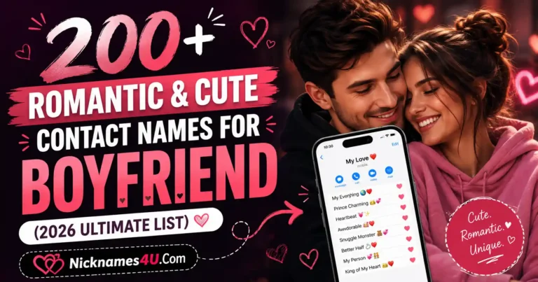 200+ Romantic & Cute Contact Names for Boyfriend (2026 Ultimate List)