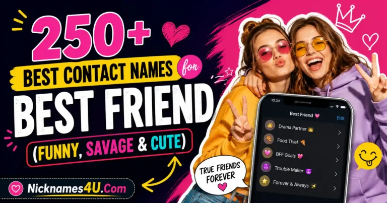 250+ Best Contact Names for Best Friend (Funny, Savage & Cute)