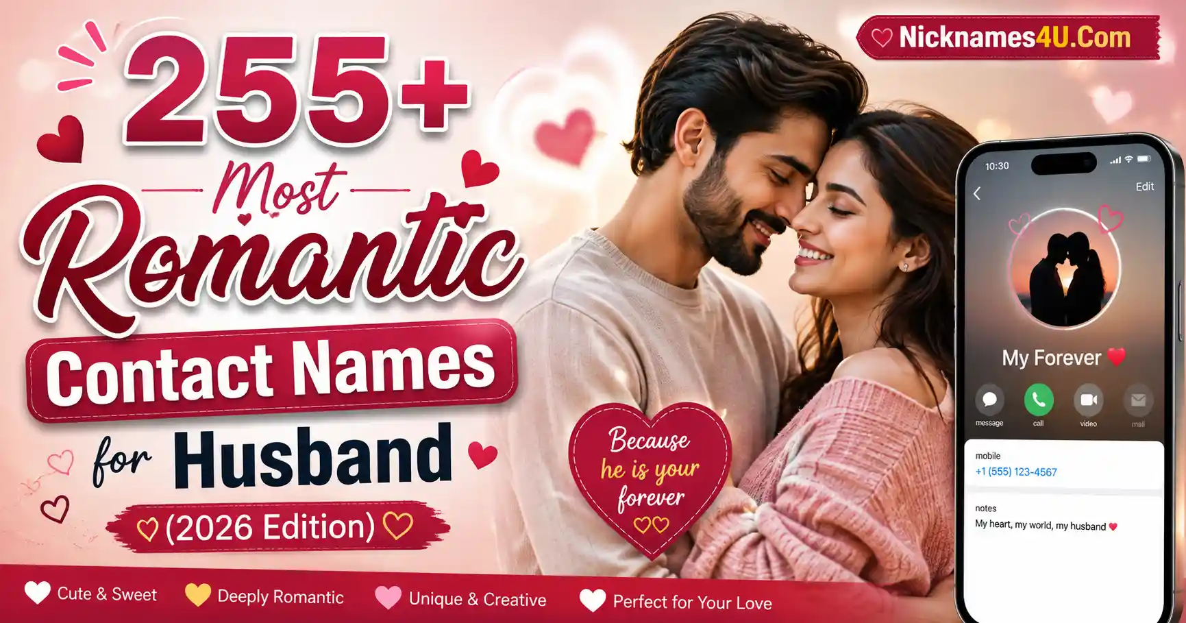 255+ Most Romantic Contact Names for Husband (2026 Edition)💖