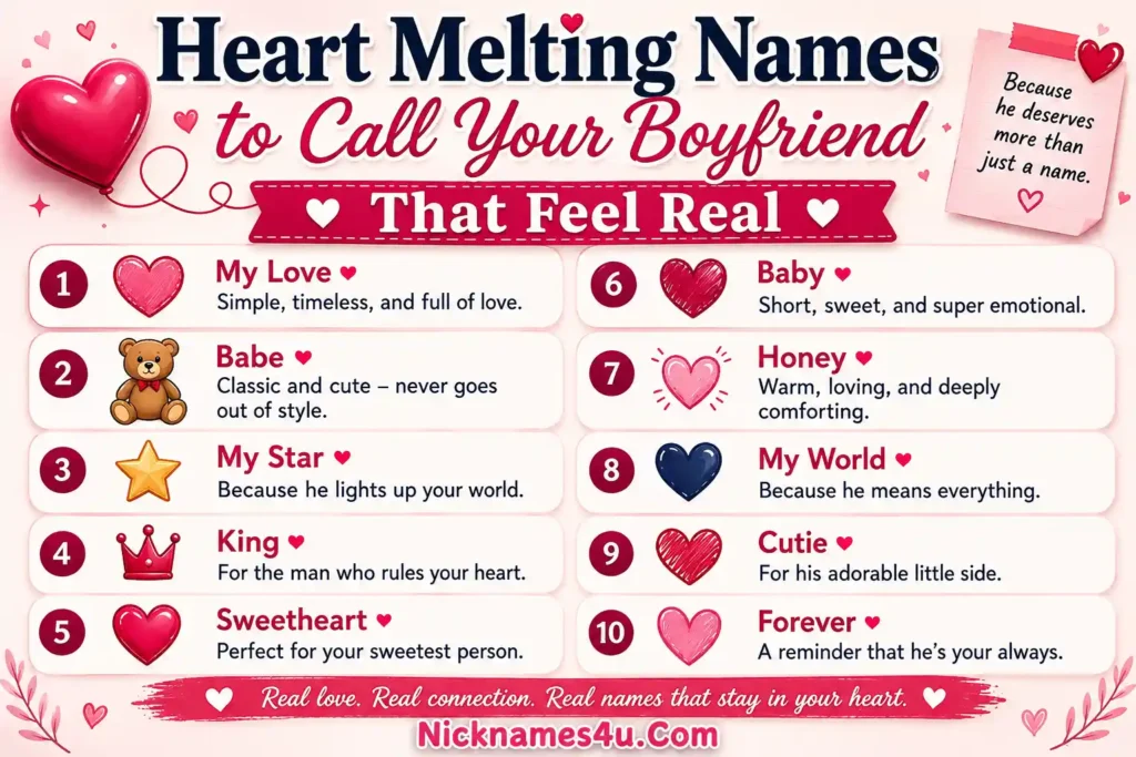 Heart Melting Names to Call Your Boyfriend