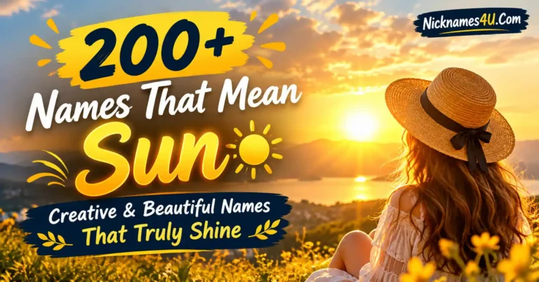 200+ Names That Mean Sun Creative & Beautiful Names That Truly Shine