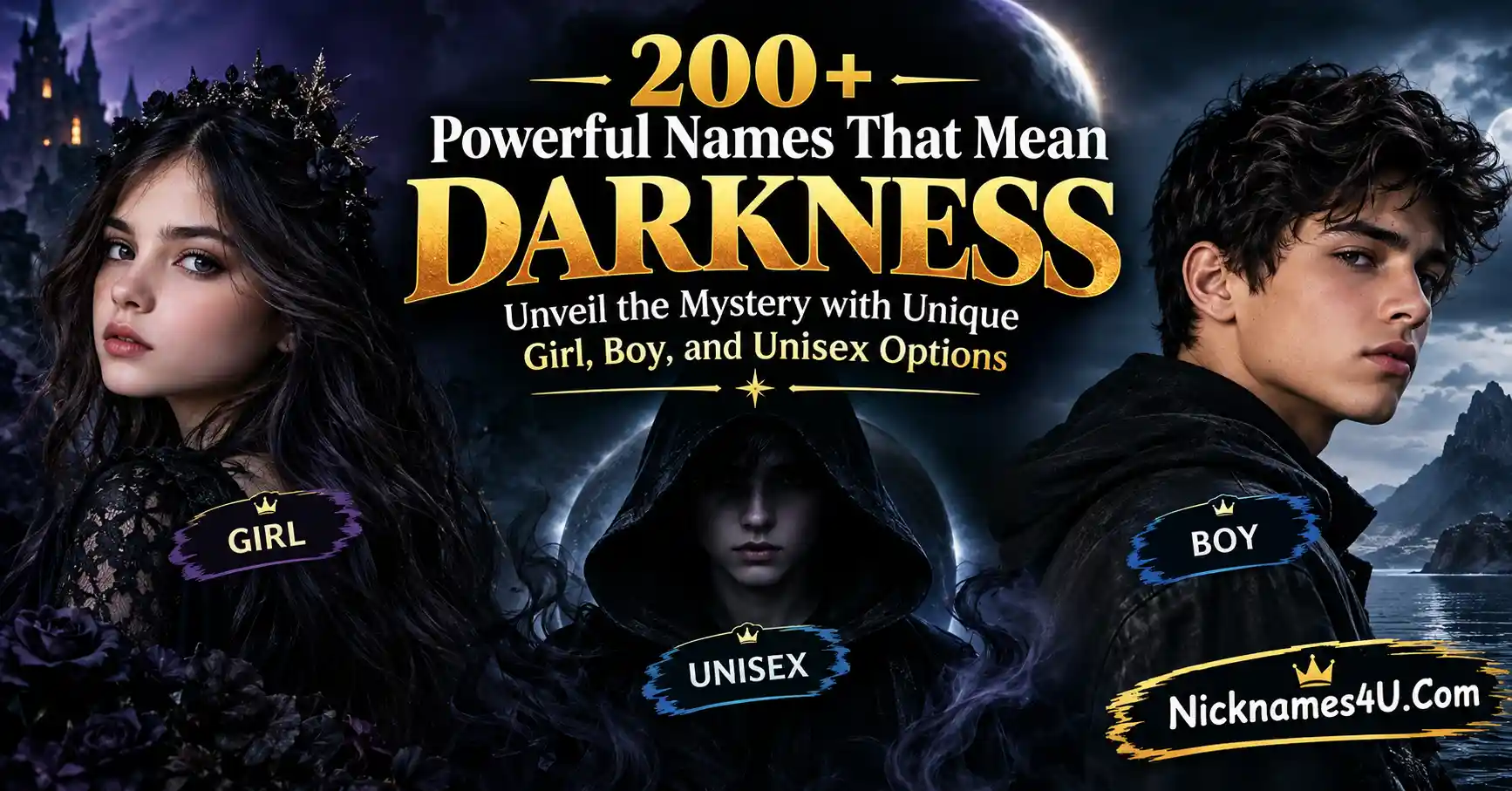 200+ Powerful Names That Mean Darkness Unveil the Mystery with Unique Girl, Boy, and Unisex Options